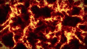 Hot burning lava flow and magma activity. Abstract volcanic lava background. Volcano eruption, molten lava river flowing down. Natural disaster, heat, danger. Geology catastrophe, earthquake. 4k. - Powered by Shutterstock - Get 15% off with code: PIKWIZARD15