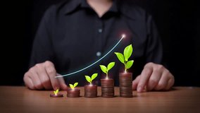 Seedling growing on coin placed on floor. investment concept increase investment financial growth concept - Powered by Shutterstock - Get 15% off with code: PIKWIZARD15