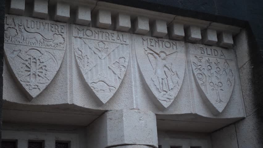 City Blazons of La Louvière, Montreal, Menton, Blida