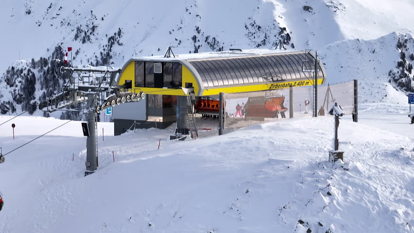 Lifts in the Hochzeiger ski area in Austria. 