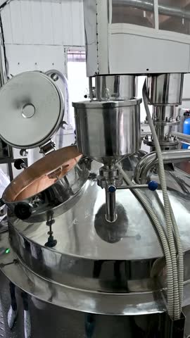 cosmetics production line with machines and packaging. High quality FullHD footage