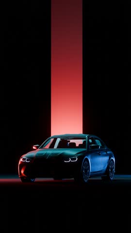 A 3D rendered vertical video showcasing a car headlamp and indicators blinking in the darkness, complemented by a smooth zoom animation. Ideal for a dynamic mobile unlock wallpaper or smartphone scree