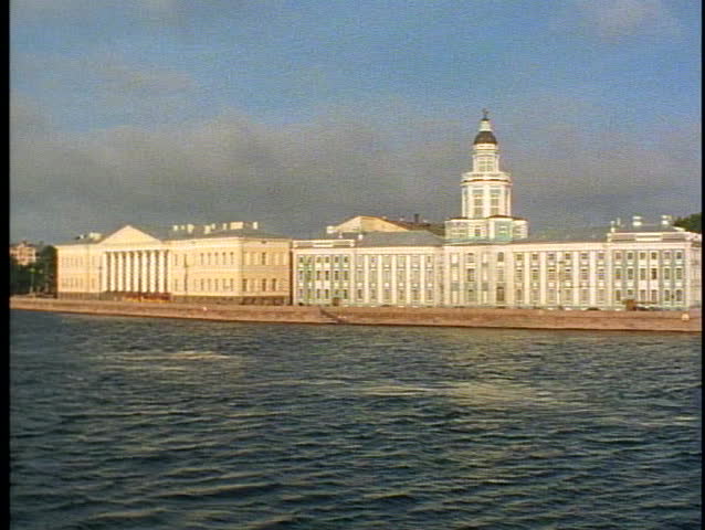 St. Petersburg, Russia, Neva River, Lavish buildings with towers