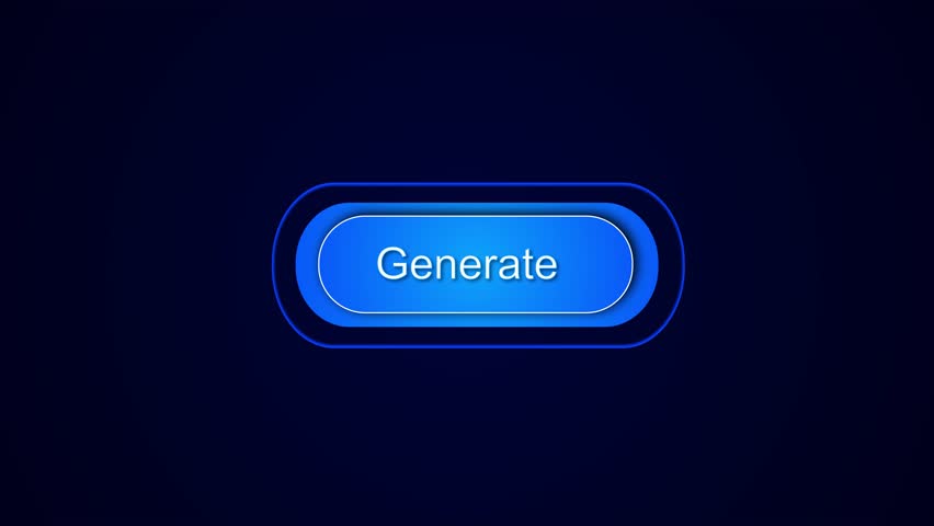 Click to Generate AI button Machine learning generation process. text image prompt advanced data processing Chat brain virtual assistant chatbot AI artificial intelligence prompt LLM. 3D Illustration