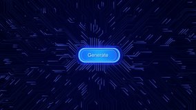 Click to Generate AI button Machine learning generation process. text image prompt advanced data processing Chat brain virtual assistant chatbot AI artificial intelligence prompt LLM. 3D Illustration - Powered by Shutterstock - Get 15% off with code: PIKWIZARD15