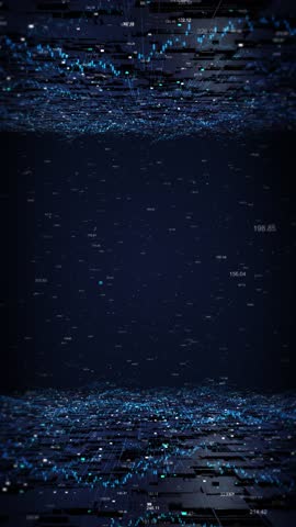 3D Futuristic finance stock exchange market crypto currency digital indicators, world map abstract background. graph, chart bars financial information. Global business analyzing AI trading statistics