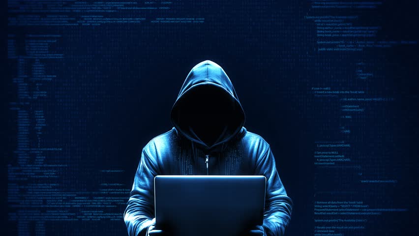Hacker laptop technology dark background. Cyber attack cyber security concept. Data thief, internet fraud, darknet Cyber internet protection your privacy data, virtual cyber space. 3D Illustration