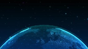 Cyber Futuristic Worldwide Business Global 3D World trade map of 5G smart deep tech space AI big data fintech web3 blockchain crypto money internet of things IOT. Speed online news Earth Security 4K - Powered by Shutterstock - Get 15% off with code: PIKWIZARD15