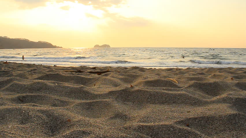 Late afternoon before sunset on Playa Hermosa in Costa Rica in March 2013.
