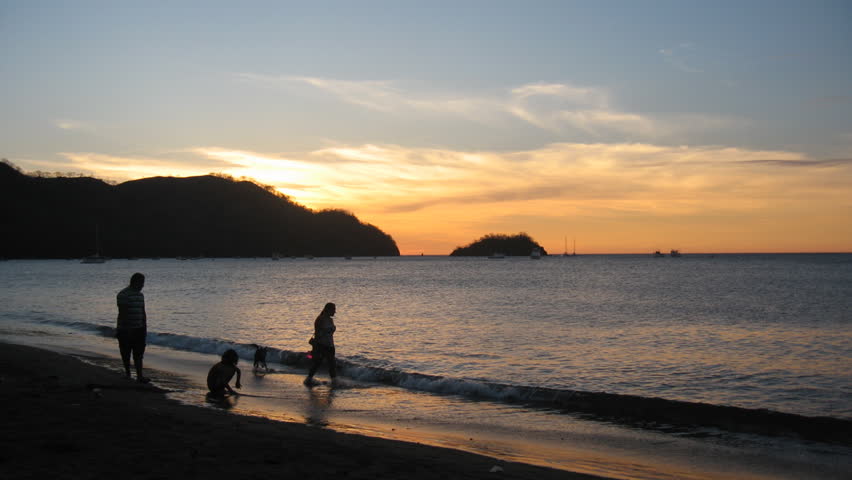 Timelapse shot of Playas del Coco during sunset in Costa Rica, March 2013.