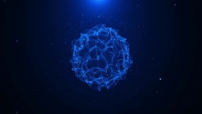 Abstract Digital energy sphere ring connecting dots lines. Wireframe technology. waves of magical Big data 3d Virtual reality. Loading hologram Artificial intelligence visualize data sci-fi portal orb - Powered by Shutterstock - Get 15% off with code: PIKWIZARD15