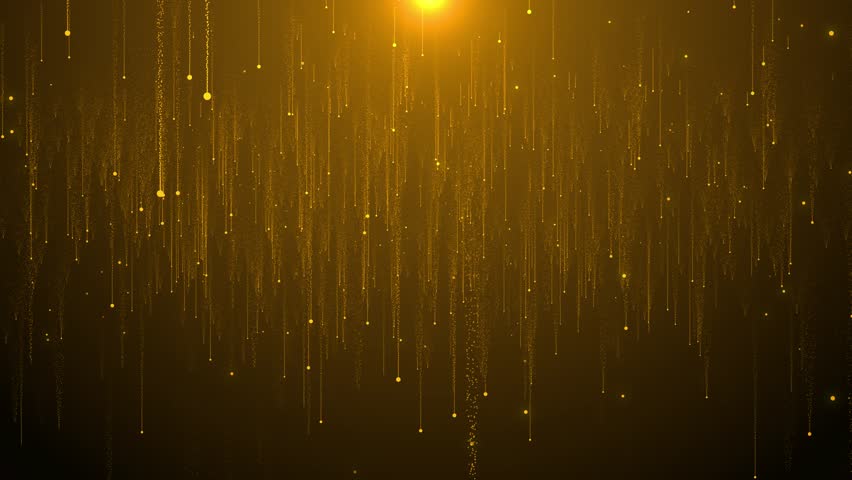 Golden Colored Particles falling bokeh lights glitter lights party social events holiday Background, celebration events birthday events ,Happy new Year 2025 Christmas Celebration Event 3D 4K valentine