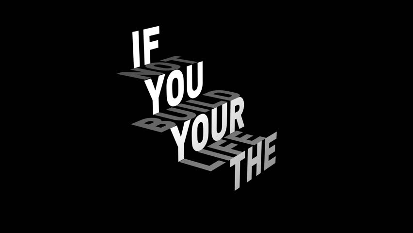 A black and white typography motivational animation with smooth letters typing and inspiring text.