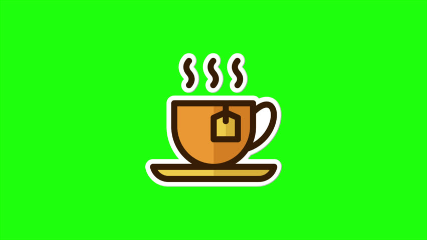 Honey tea sticker animation. Sticker on bee theme. Simple beekeeping collection theme. Cartoon style