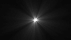 Abstract loop center flickering glow white star optical shine light lens flares animation on black background. seamless loop dynamic kinetic bright star light rays effect. - Powered by Shutterstock - Get 15% off with code: PIKWIZARD15