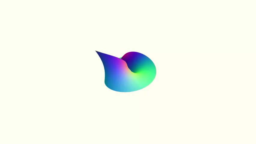 Colorful  abstarct spinning 3D shape