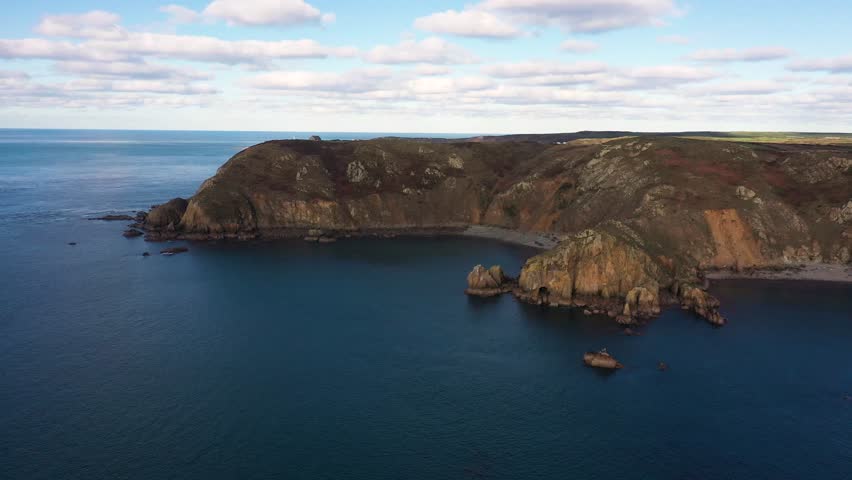 Aerial view of Neze de Jobourg in Normandy