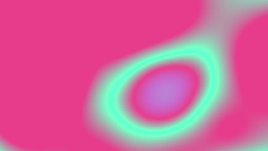 Bright pink glowing aquamarine green lilac light blue gradient abstract background for presentation wallpaper cover web design. Flowing motion of round shapes. Fluid rings morphing. Liquid animation
