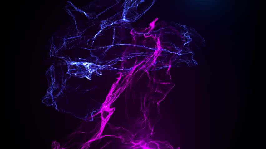 Two Purple And Blue Flame Flow On Dark Background Looped Animation .use as a background or overlay