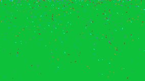 Colorful confetti particles falling on chroma key green screen background overlay motion graphics effect animation. Celebration, holiday, party, victory, achievement visual effect 4k video. - Powered by Shutterstock - Get 15% off with code: PIKWIZARD15