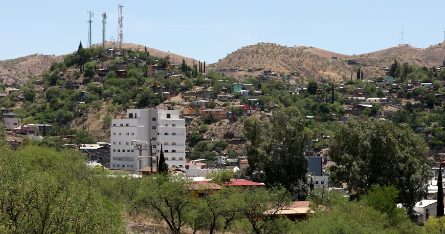 Afternoon view of the city center of downtown Nogales, Sonora, Mexico.
