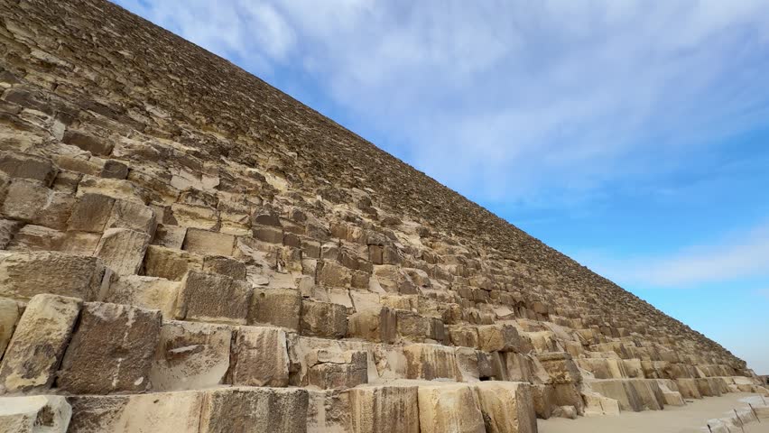 View of the Great Pyramid of Cheops in Giza, Cairo, Egypt.