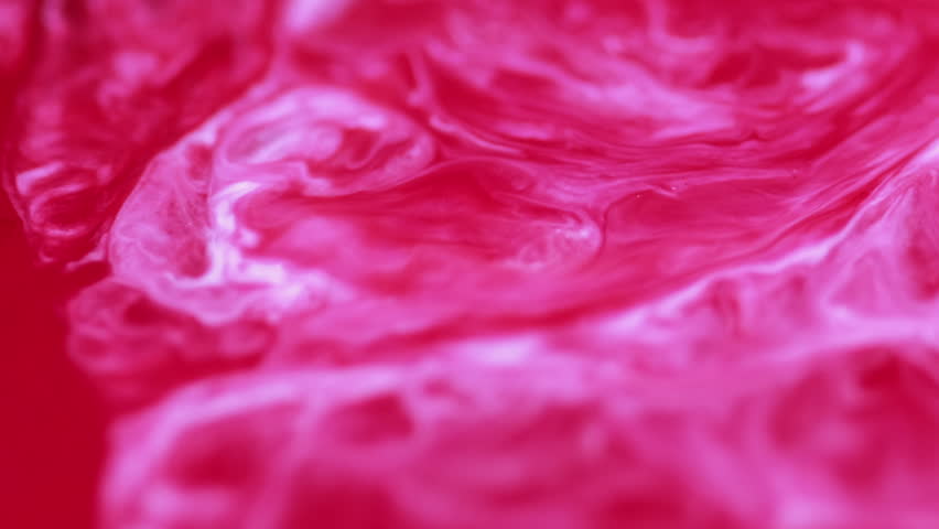 Abstract flow. Liquid marble. Pink red white colors on art background. Acrylic painting on canvas with scarlet gradient and splash.