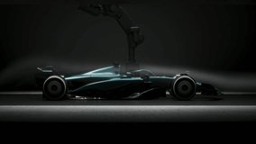 Aerodynamic race car undergoing testing in a wind tunnel. Captivating silhouette highlights advanced design and high-tech performance optimization - Powered by Shutterstock - Get 15% off with code: PIKWIZARD15