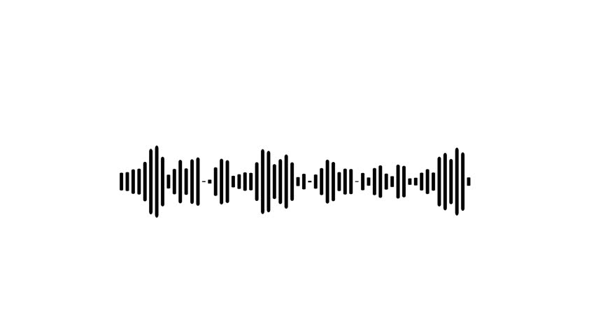 Animated sound wave spectrum. Abstract music waves oscillation. Futuristic sound wave visualization.