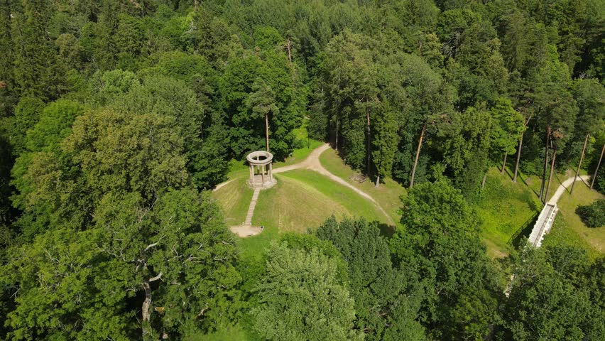 Temple on a hilltop next to a lake