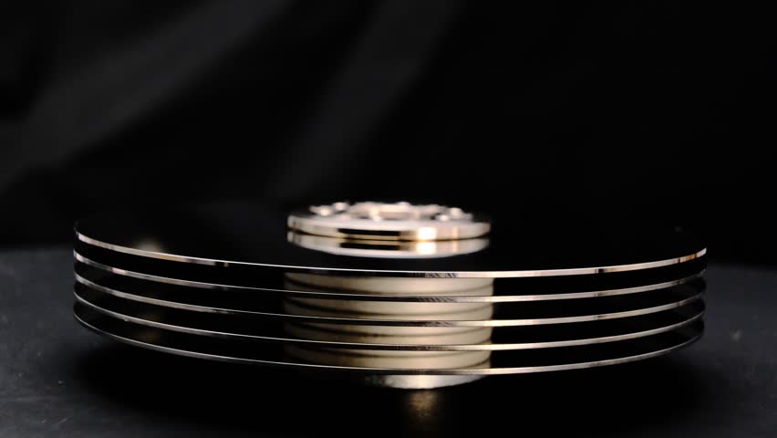 Hard disk drive platter rotating