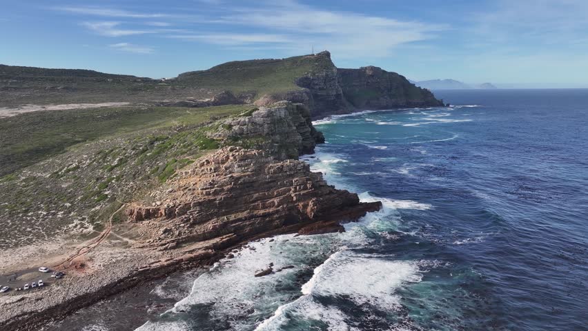 Famous Cape Of Good Hope At Cape Town In South Africa. Table Mountain National Park. Famous Cape Of Good Hope. Cape Town South Africa. Tourism Travel. Paradisiac Skyline.