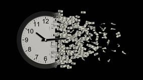 Time is money. Watches crumble into dollar bills. 3D animation   - Powered by Shutterstock - Get 15% off with code: PIKWIZARD15