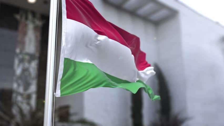 Hungary Flag in the Wind Waving Official Flag 4K