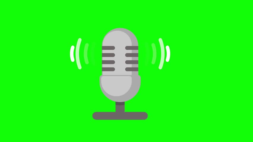 Microphone for podcast or broadcast 2D animation (Chroma key)