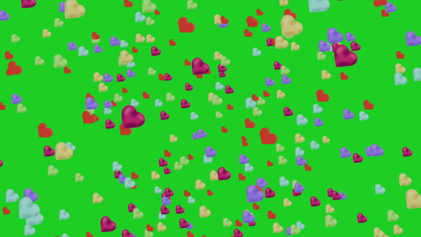 4k floating red heart love on green screen, ideal for creative content on the theme of love and Valentine's Day green Screen Animation