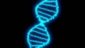 Holographic animation of DNA strands rotating on black screen background. - Powered by Shutterstock - Get 15% off with code: PIKWIZARD15