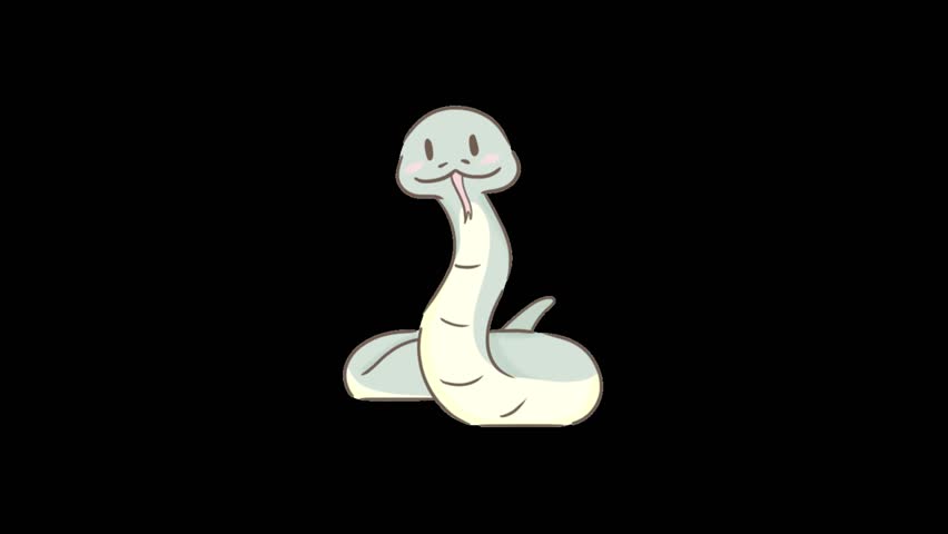 2d cartoon snake animation 4k. snake icon animation. Animation of a traditional Chinese snake.