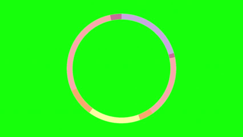 gradient colored circle rotating on green background