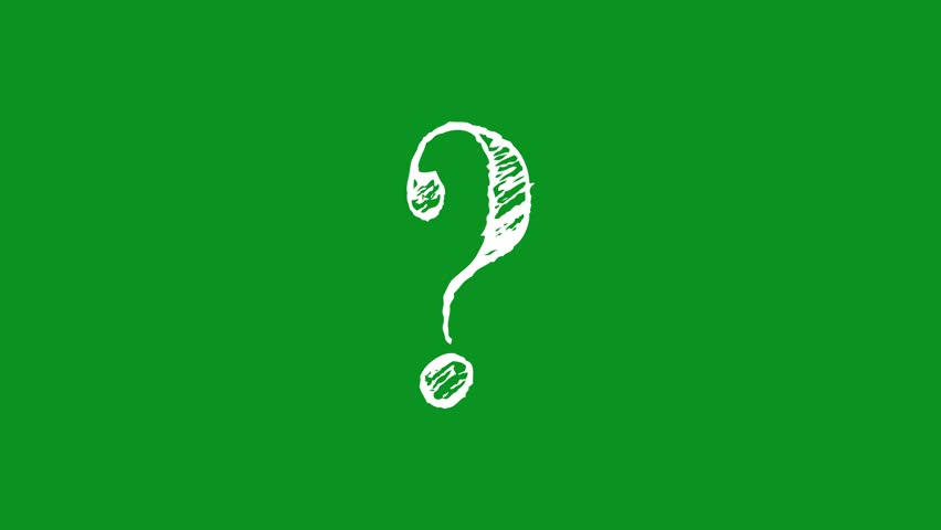 animated question mark icon green screen chalk question mark appears 4k looping wiggle croma
