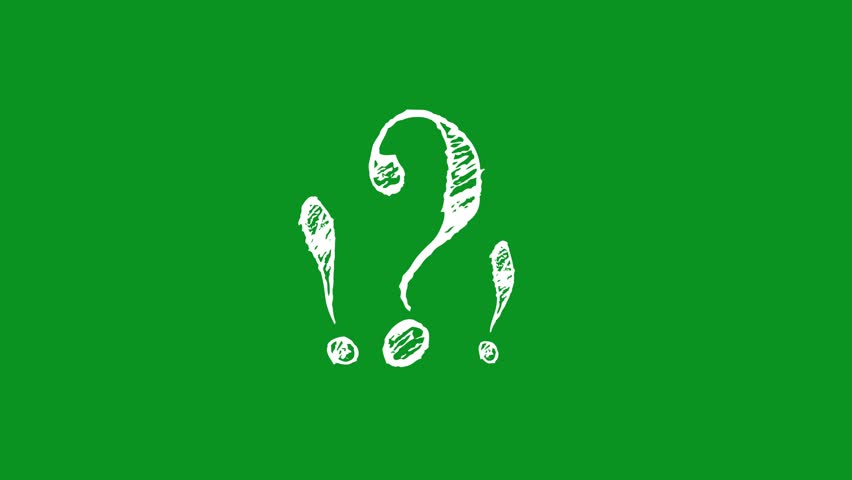 animated question mark icon green screen chalk question mark appears 4k looping wiggle croma