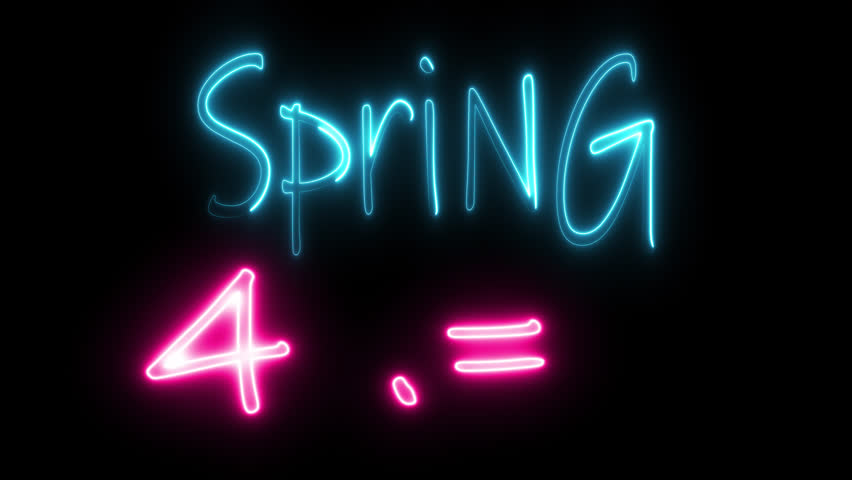 Spring Sale Neon sign overlay with alpha channel. 3D Illustration