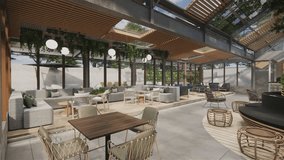 Minimalist Industrial Cafe restaurant Design.3d rendering perspective.Isomatric view.
 - Powered by Shutterstock - Get 15% off with code: PIKWIZARD15