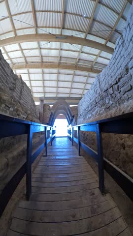 Very ancient Canaanite gate in Tel Ashkelon Nature Reserve, Israel. A historical site offering insight into ancient architecture and Israel