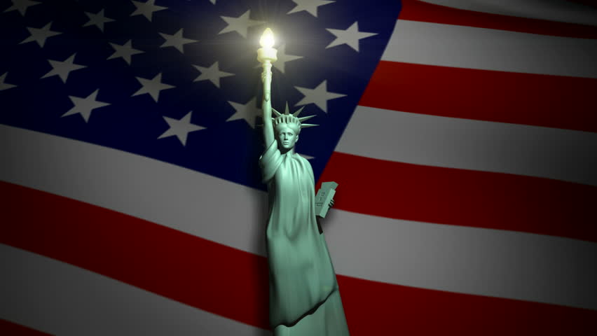 Liberty with Flag Blowing HD1080