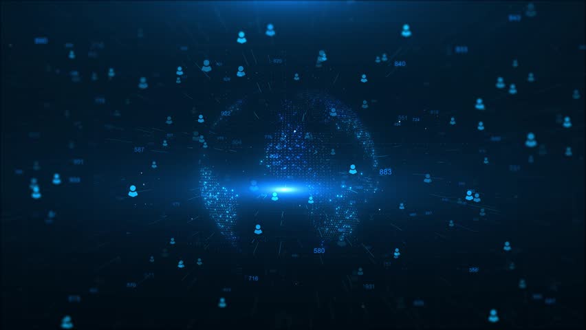 Hologram globe rotating, communication technology world network Data Flow, Connections, Innovation, Technology. Big data network concept. globe virtual planet Earth. Digital planet. Network connection - Powered by Shutterstock - Get 15% off with code: PIKWIZARD15