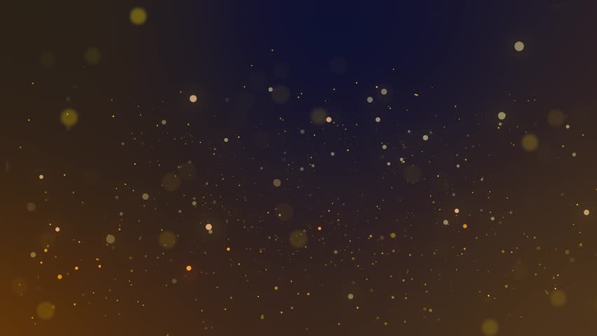 Abstract Gold blurry bokeh Luxury golden lights shining dust glittering particle background. Luxurious sparkling bokeh. Award ceremony, stage. for Oscar event shiny hexagon frame and magic stardust 3D