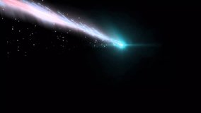 A fast shooting star animation with a black screen background creating a dynamic and mesmerizing effect ideal for fantasy or night-time themed projects - Powered by Shutterstock - Get 15% off with code: PIKWIZARD15