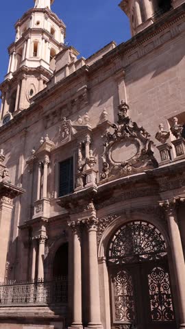 Leon Cathedral basilica close to central city plaza of Martyrs of January 2, Plaza de los Martires del 2 de enero, one of the main city tourism attractions.