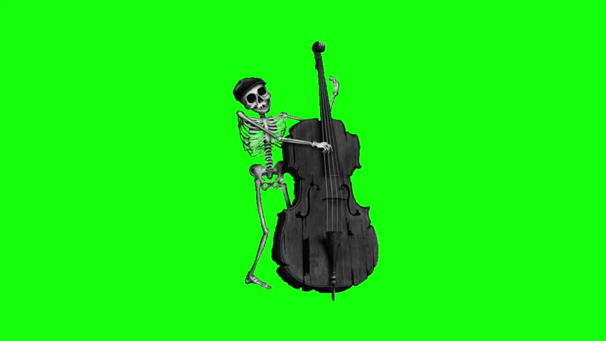 A skeleton 4K animation with green screen background